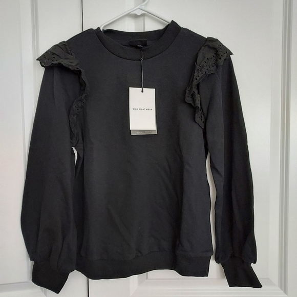 Black Ruffle Sweatshirt - Picture 2 of 2